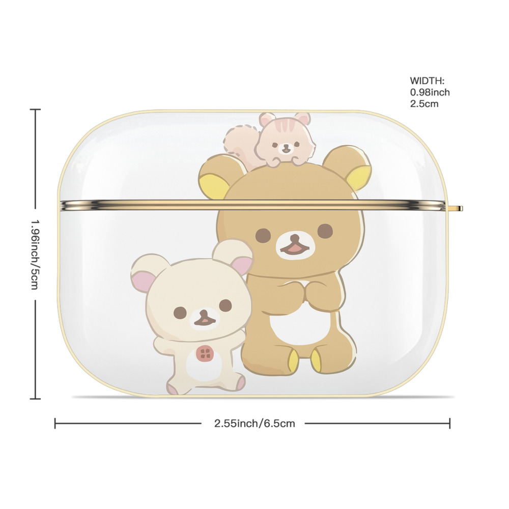 リラックマ リラックマ キイロイトリ Rilakkuma Korilakkuma Kiiroitori 【AirPods Pro用】ハードシェル保護ケース｜耐衝撃・防指紋・カラビナ付き商品仕様