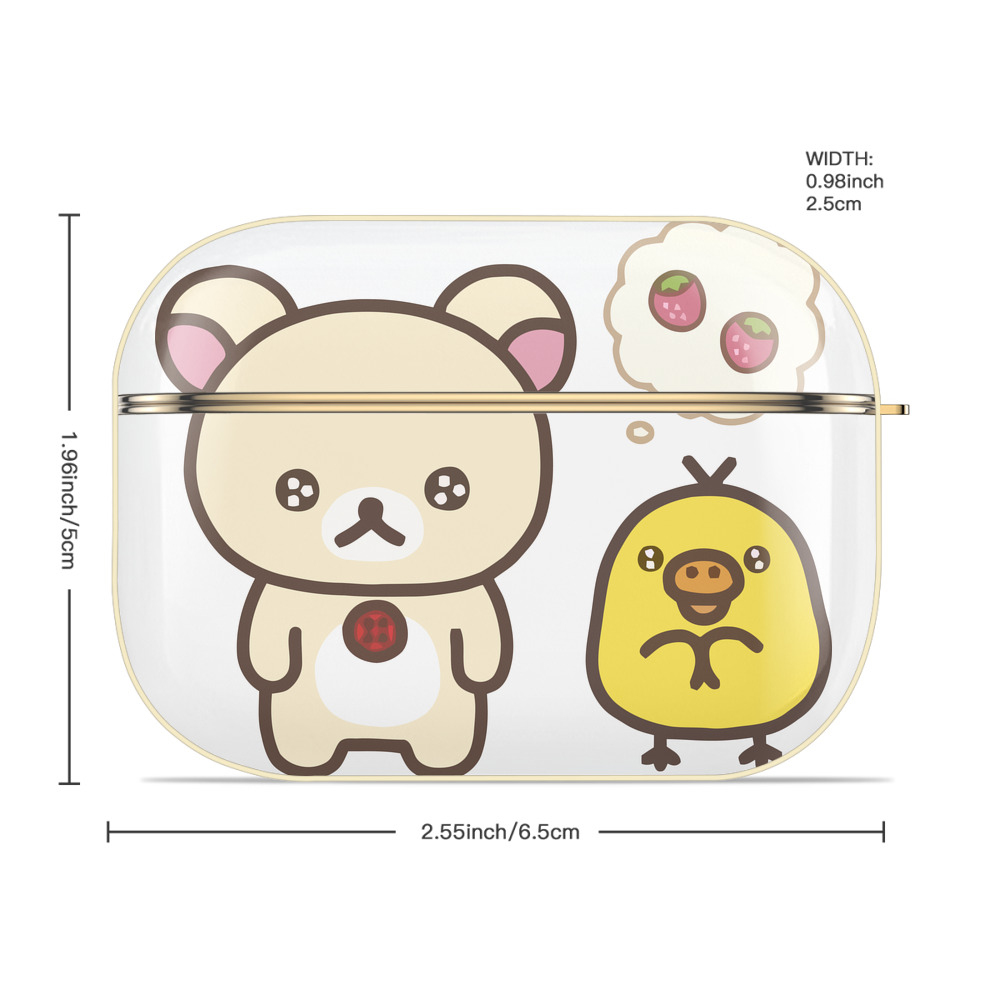リラックマ リラックマ キイロイトリ Rilakkuma Korilakkuma Kiiroitori 【AirPods Pro用】ハードシェル保護ケース｜耐衝撃・防指紋・カラビナ付き商品仕様