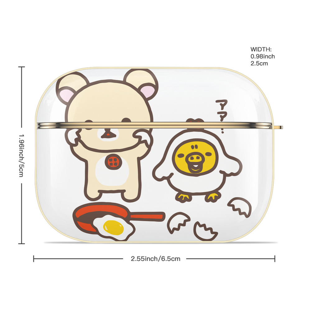 リラックマ リラックマ キイロイトリ Rilakkuma Korilakkuma Kiiroitori 【AirPods Pro用】ハードシェル保護ケース｜耐衝撃・防指紋・カラビナ付き商品仕様