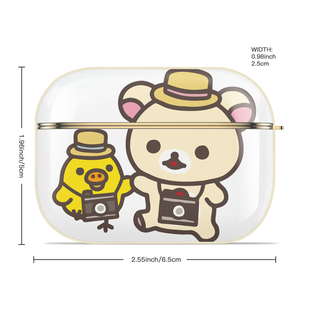 リラックマ リラックマ キイロイトリ Rilakkuma Korilakkuma Kiiroitori 【AirPods Pro用】ハードシェル保護ケース｜耐衝撃・防指紋・カラビナ付き商品仕様