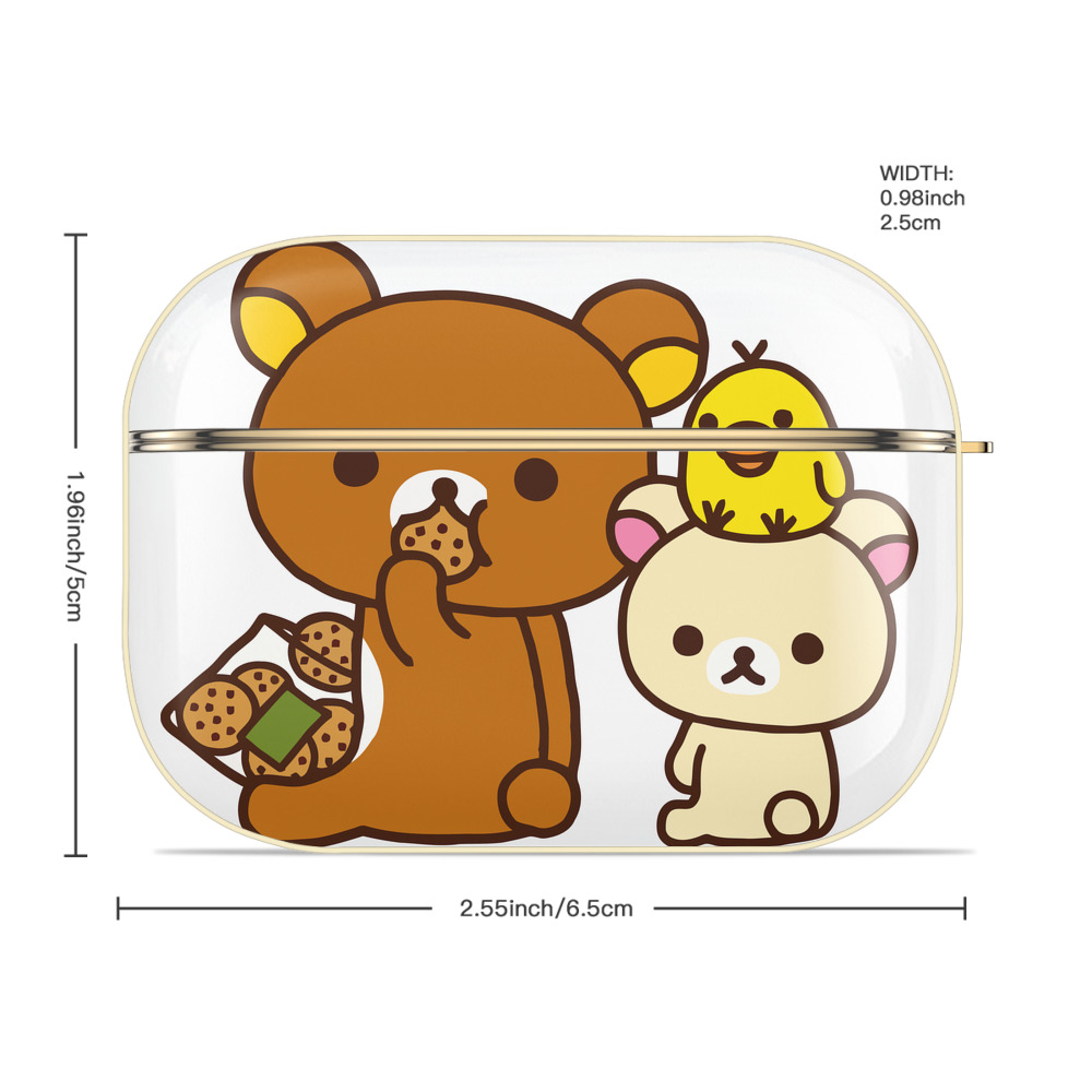 リラックマ リラックマ キイロイトリ Rilakkuma Korilakkuma Kiiroitori 【AirPods Pro用】ハードシェル保護ケース｜耐衝撃・防指紋・カラビナ付き商品仕様