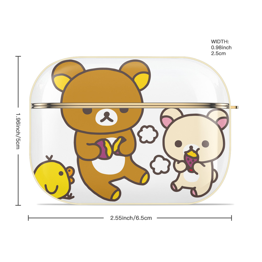 リラックマ リラックマ キイロイトリ Rilakkuma Korilakkuma Kiiroitori 【AirPods Pro用】ハードシェル保護ケース｜耐衝撃・防指紋・カラビナ付き商品仕様