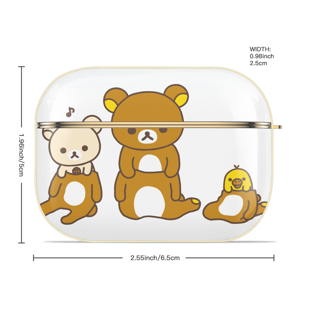 リラックマ リラックマ キイロイトリ Rilakkuma Korilakkuma Kiiroitori 【AirPods Pro用】ハードシェル保護ケース｜耐衝撃・防指紋・カラビナ付き商品仕様