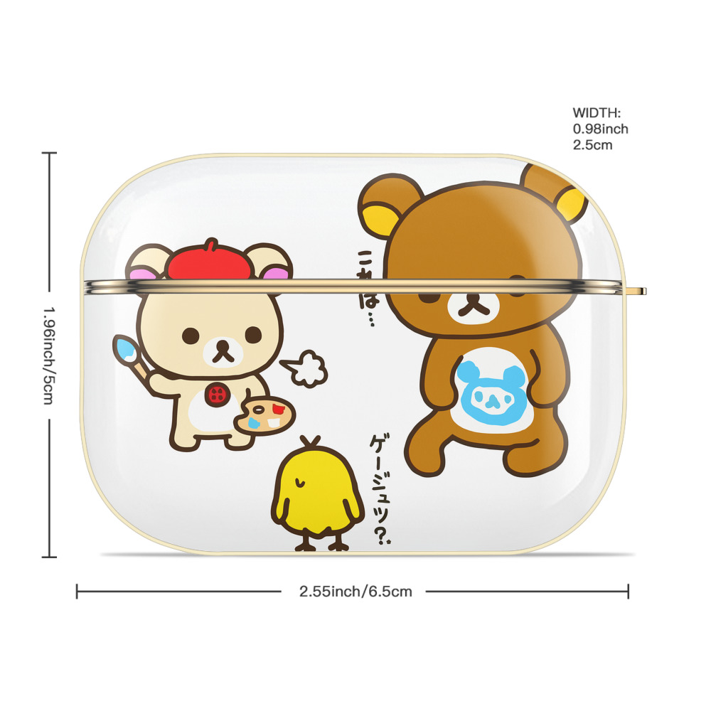 リラックマ リラックマ キイロイトリ Rilakkuma Korilakkuma Kiiroitori 【AirPods Pro用】ハードシェル保護ケース｜耐衝撃・防指紋・カラビナ付き商品仕様