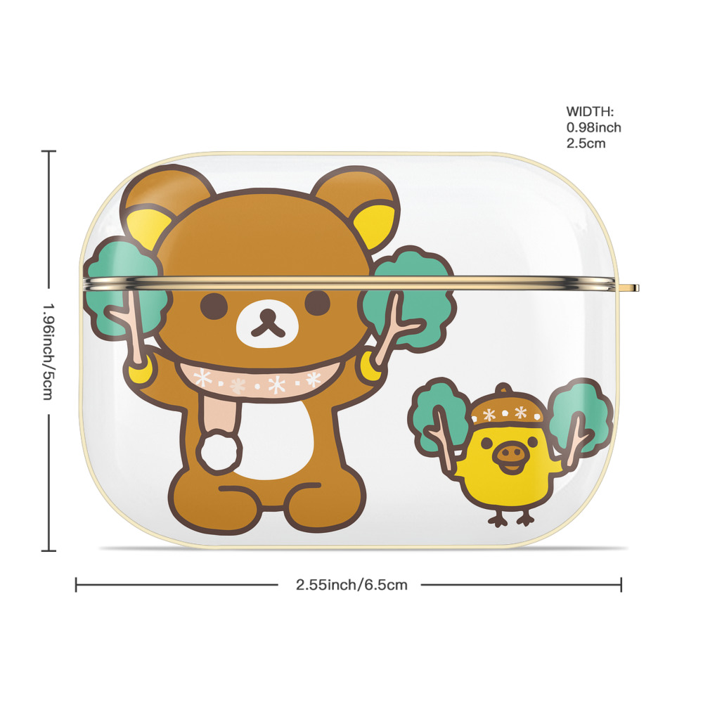 リラックマ リラックマ キイロイトリ Rilakkuma Korilakkuma Kiiroitori 【AirPods Pro用】ハードシェル保護ケース｜耐衝撃・防指紋・カラビナ付き商品仕様