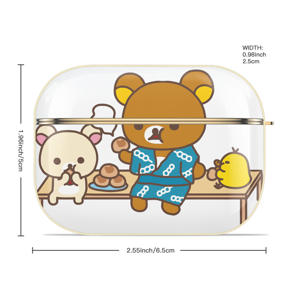 リラックマ リラックマ キイロイトリ Rilakkuma Korilakkuma Kiiroitori 【AirPods Pro用】ハードシェル保護ケース｜耐衝撃・防指紋・カラビナ付き商品仕様