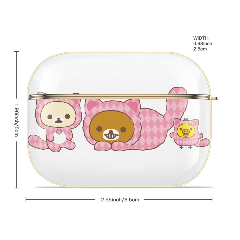リラックマ リラックマ キイロイトリ Rilakkuma Korilakkuma Kiiroitori 【AirPods Pro用】ハードシェル保護ケース｜耐衝撃・防指紋・カラビナ付き商品仕様