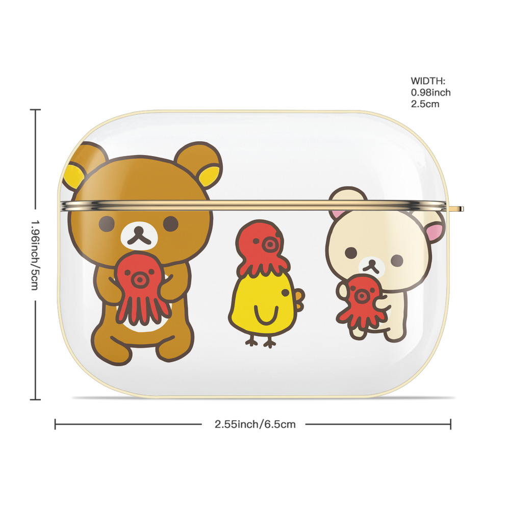 リラックマ リラックマ キイロイトリ Rilakkuma Korilakkuma Kiiroitori 【AirPods Pro用】ハードシェル保護ケース｜耐衝撃・防指紋・カラビナ付き商品仕様