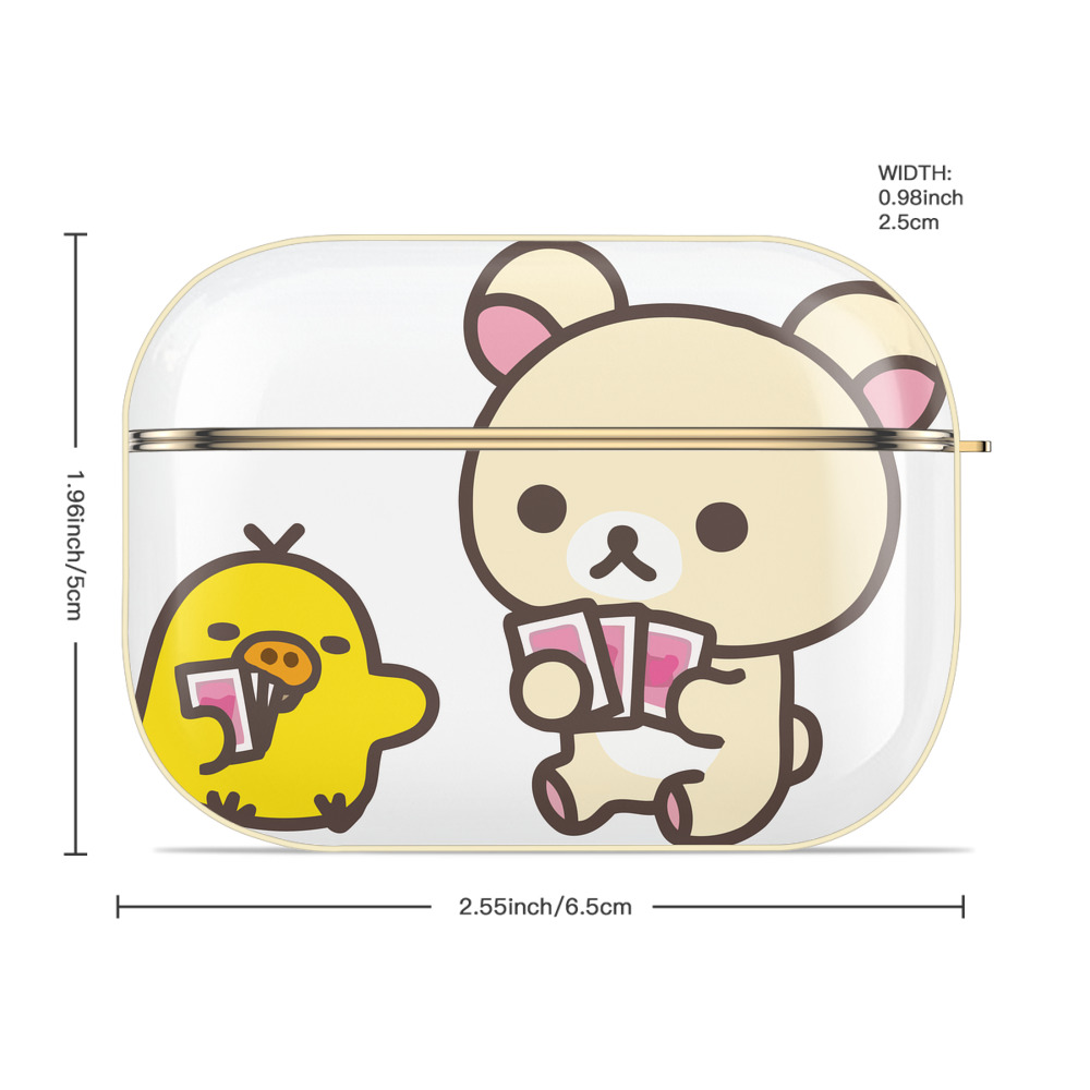 リラックマ リラックマ キイロイトリ Rilakkuma Korilakkuma Kiiroitori 【AirPods Pro用】ハードシェル保護ケース｜耐衝撃・防指紋・カラビナ付き商品仕様