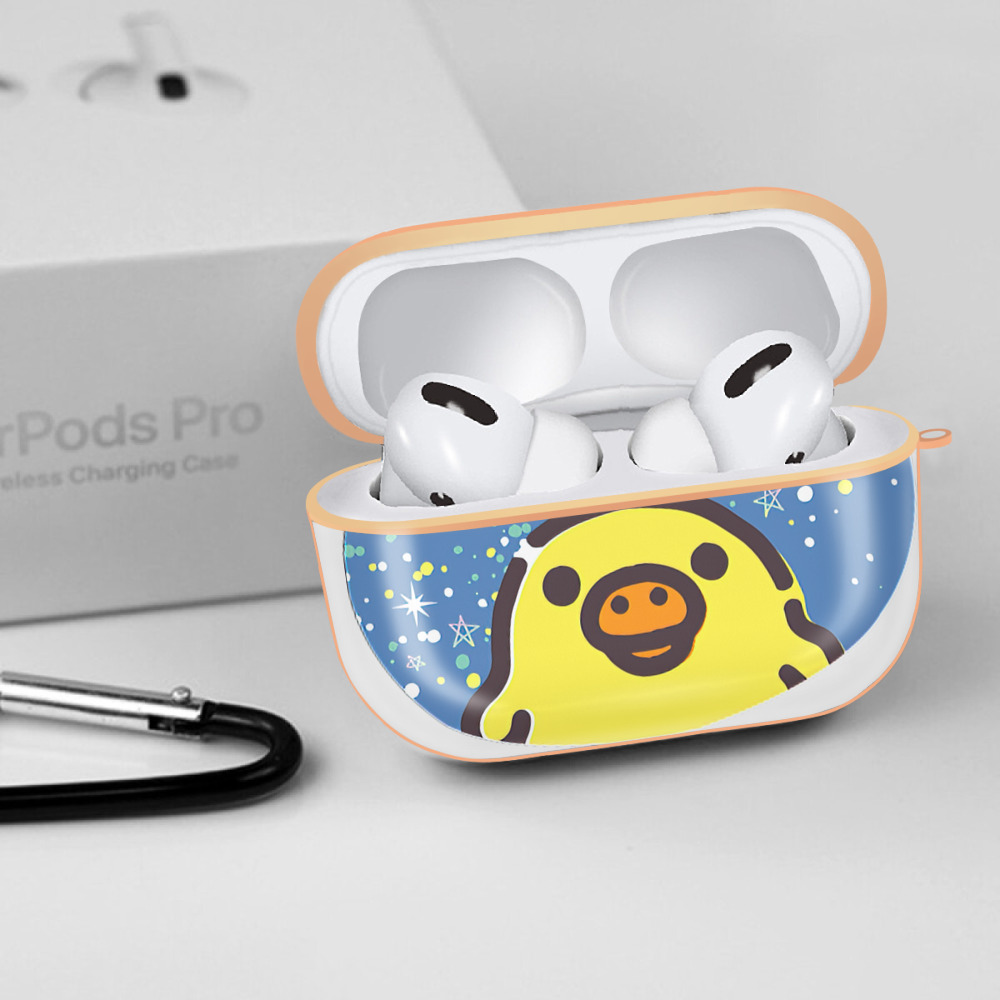 リラックマ リラックマ キイロイトリ Rilakkuma Korilakkuma Kiiroitori 【AirPods Pro用】ハードシェル保護ケース｜耐衝撃・防指紋・カラビナ付き商品仕様