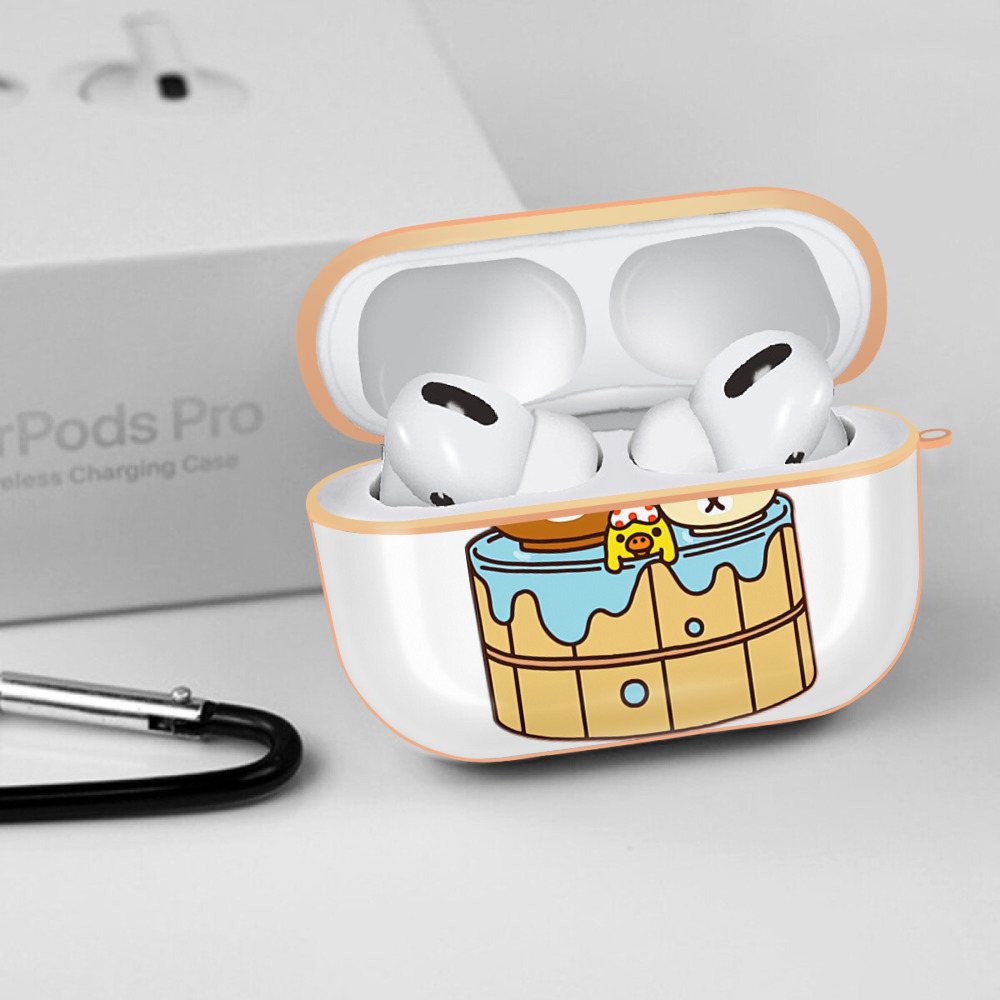 リラックマ リラックマ キイロイトリ Rilakkuma Korilakkuma Kiiroitori 【AirPods Pro用】ハードシェル保護ケース｜耐衝撃・防指紋・カラビナ付き商品仕様