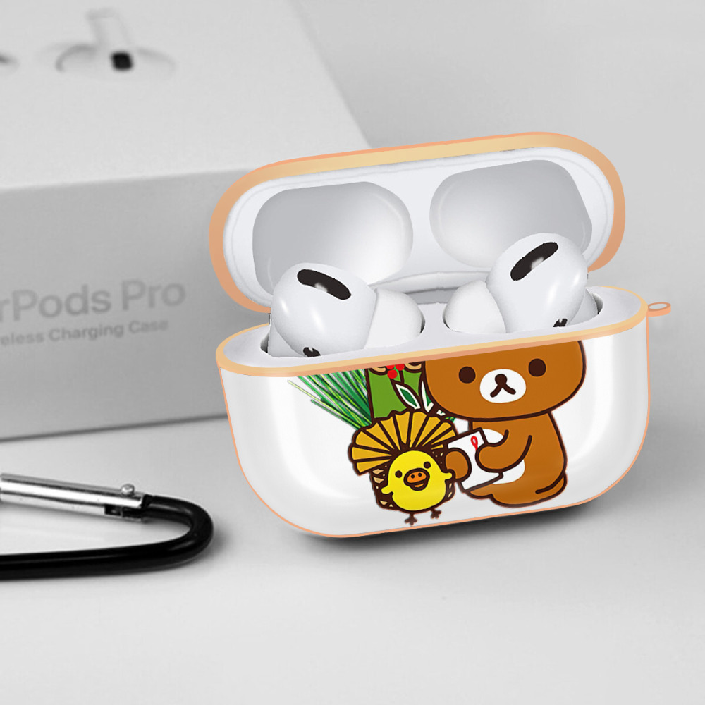 リラックマ リラックマ キイロイトリ Rilakkuma Korilakkuma Kiiroitori 【AirPods Pro用】ハードシェル保護ケース｜耐衝撃・防指紋・カラビナ付き商品仕様