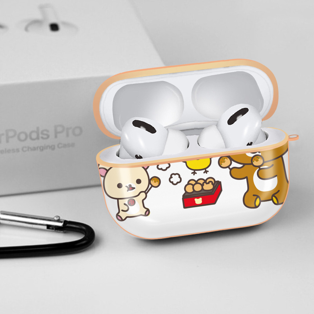 リラックマ リラックマ キイロイトリ Rilakkuma Korilakkuma Kiiroitori 【AirPods Pro用】ハードシェル保護ケース｜耐衝撃・防指紋・カラビナ付き商品仕様