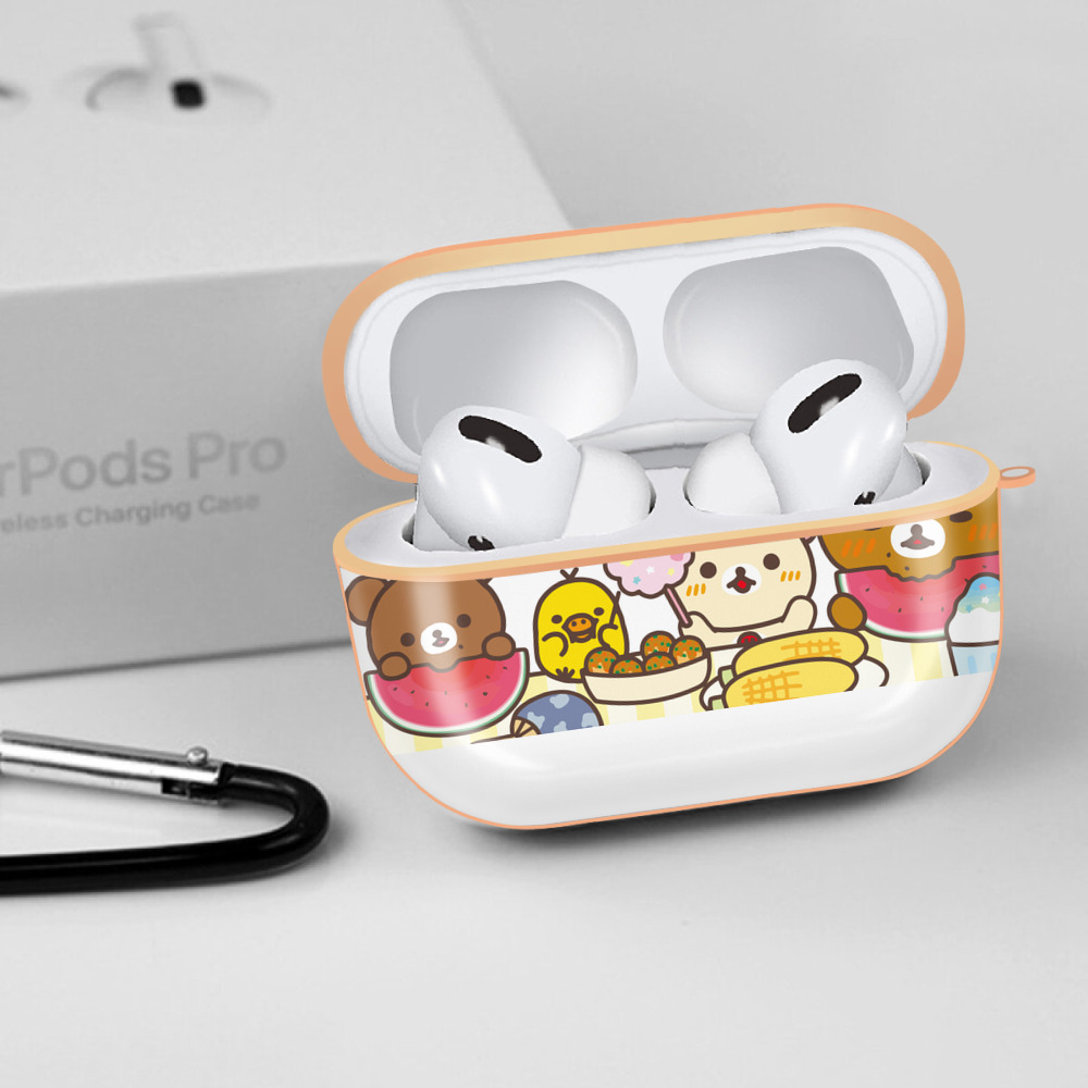 リラックマ リラックマ キイロイトリ Rilakkuma Korilakkuma Kiiroitori 【AirPods Pro用】ハードシェル保護ケース｜耐衝撃・防指紋・カラビナ付き商品仕様