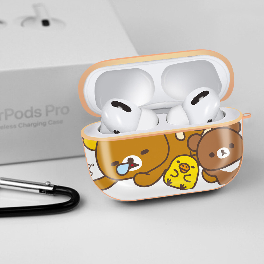 リラックマ リラックマ キイロイトリ Rilakkuma Korilakkuma Kiiroitori 【AirPods Pro用】ハードシェル保護ケース｜耐衝撃・防指紋・カラビナ付き商品仕様