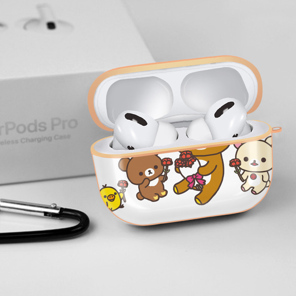 リラックマ リラックマ キイロイトリ Rilakkuma Korilakkuma Kiiroitori 【AirPods Pro用】ハードシェル保護ケース｜耐衝撃・防指紋・カラビナ付き商品仕様