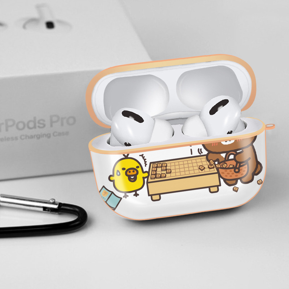 リラックマ リラックマ キイロイトリ Rilakkuma Korilakkuma Kiiroitori 【AirPods Pro用】ハードシェル保護ケース｜耐衝撃・防指紋・カラビナ付き商品仕様