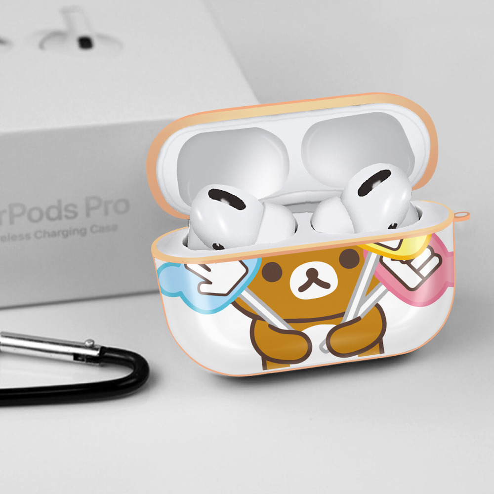 リラックマ リラックマ キイロイトリ Rilakkuma Korilakkuma Kiiroitori 【AirPods Pro用】ハードシェル保護ケース｜耐衝撃・防指紋・カラビナ付き商品仕様