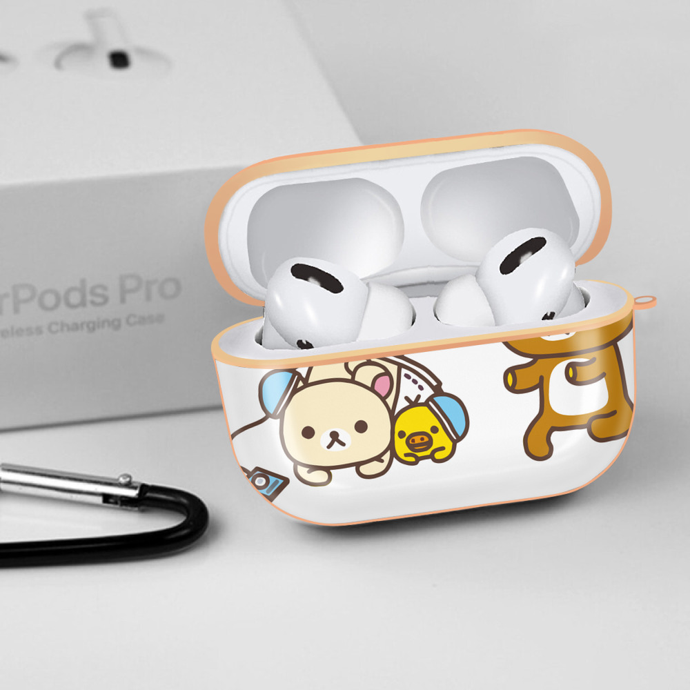 リラックマ リラックマ キイロイトリ Rilakkuma Korilakkuma Kiiroitori 【AirPods Pro用】ハードシェル保護ケース｜耐衝撃・防指紋・カラビナ付き商品仕様