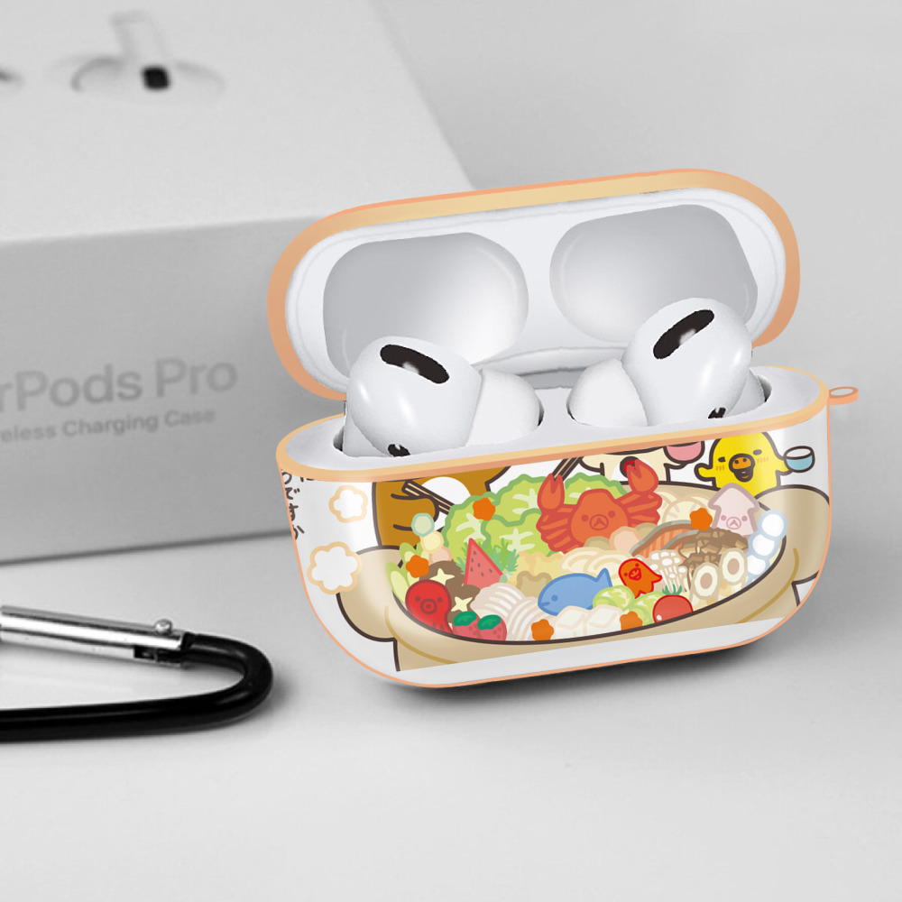 リラックマ リラックマ キイロイトリ Rilakkuma Korilakkuma Kiiroitori 【AirPods Pro用】ハードシェル保護ケース｜耐衝撃・防指紋・カラビナ付き商品仕様