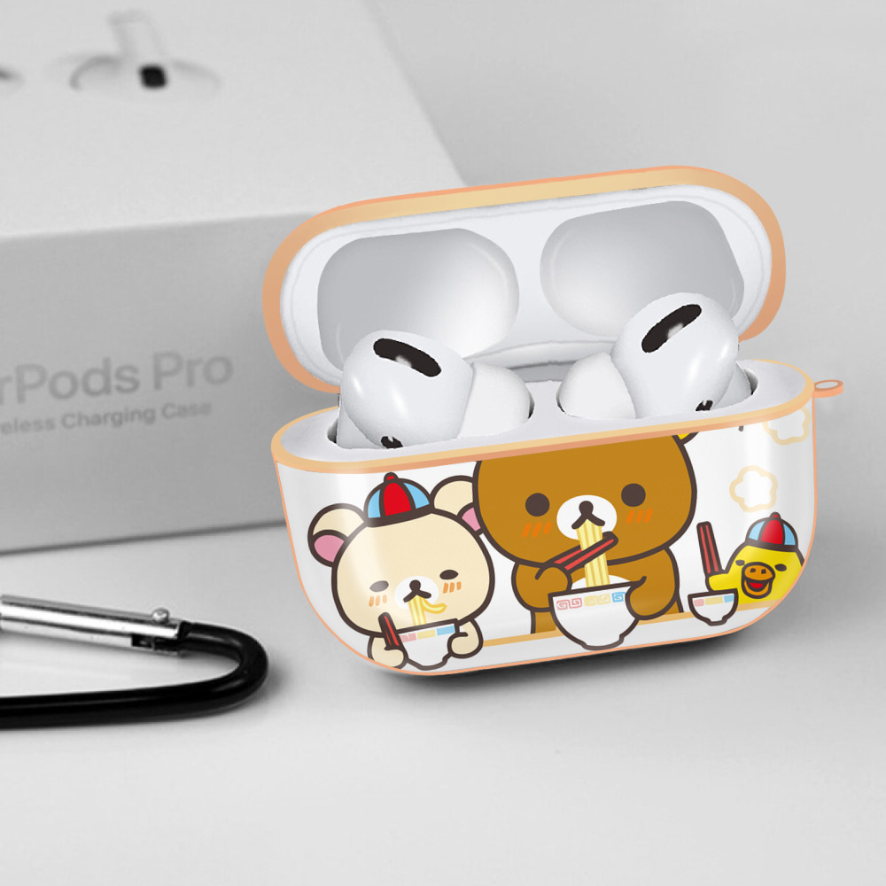 リラックマ リラックマ キイロイトリ Rilakkuma Korilakkuma Kiiroitori 【AirPods Pro用】ハードシェル保護ケース｜耐衝撃・防指紋・カラビナ付き商品仕様