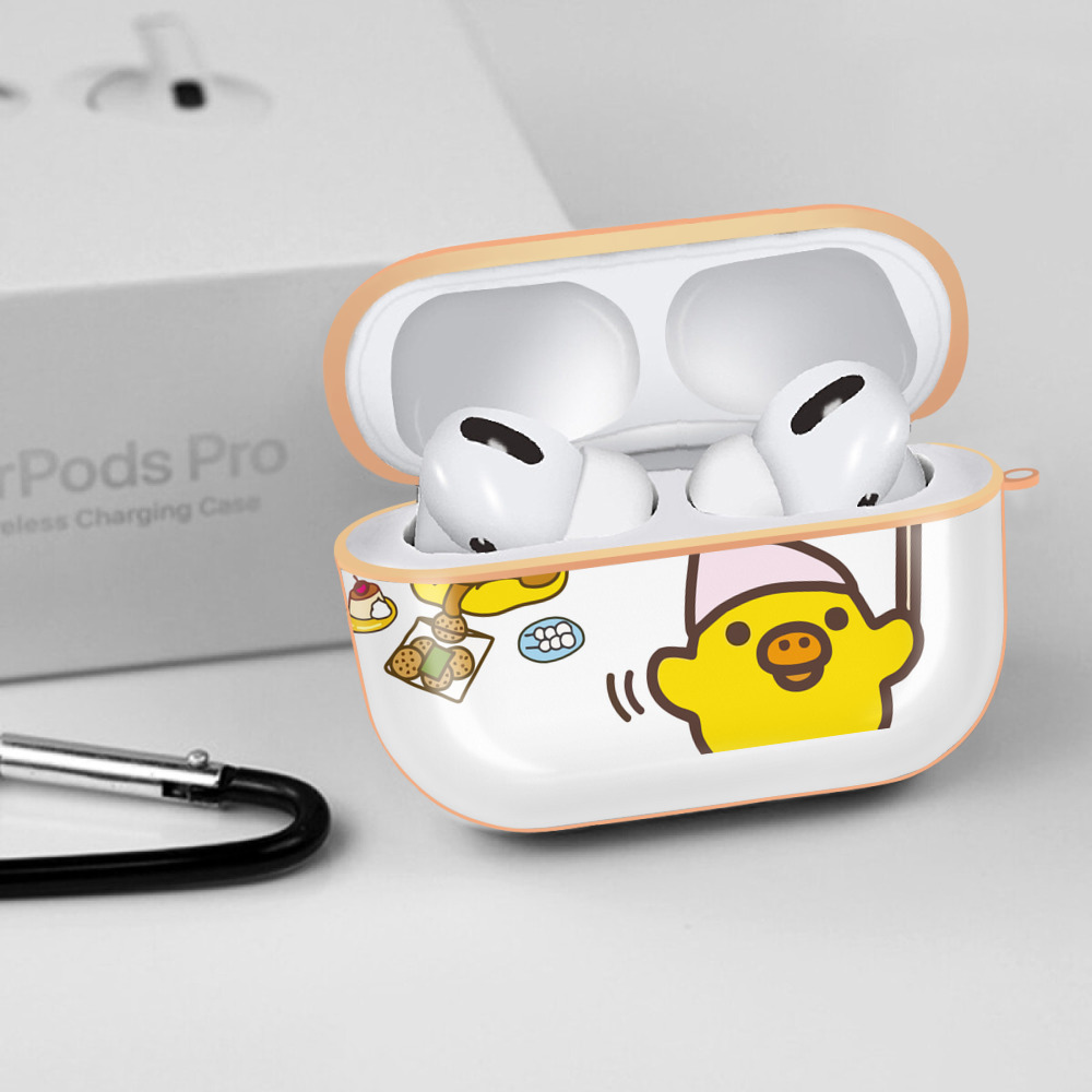 リラックマ リラックマ キイロイトリ Rilakkuma Korilakkuma Kiiroitori 【AirPods Pro用】ハードシェル保護ケース｜耐衝撃・防指紋・カラビナ付き商品仕様