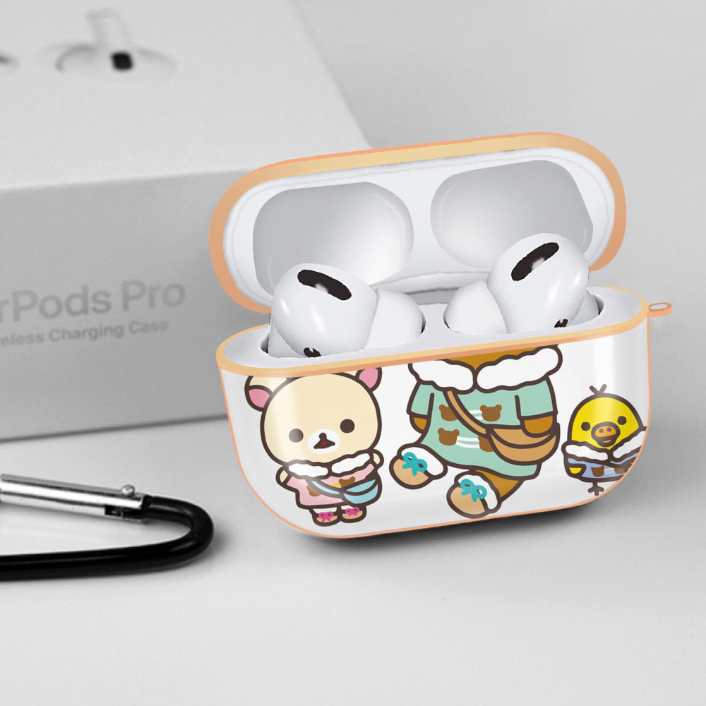 リラックマ リラックマ キイロイトリ Rilakkuma Korilakkuma Kiiroitori 【AirPods Pro用】ハードシェル保護ケース｜耐衝撃・防指紋・カラビナ付き商品仕様