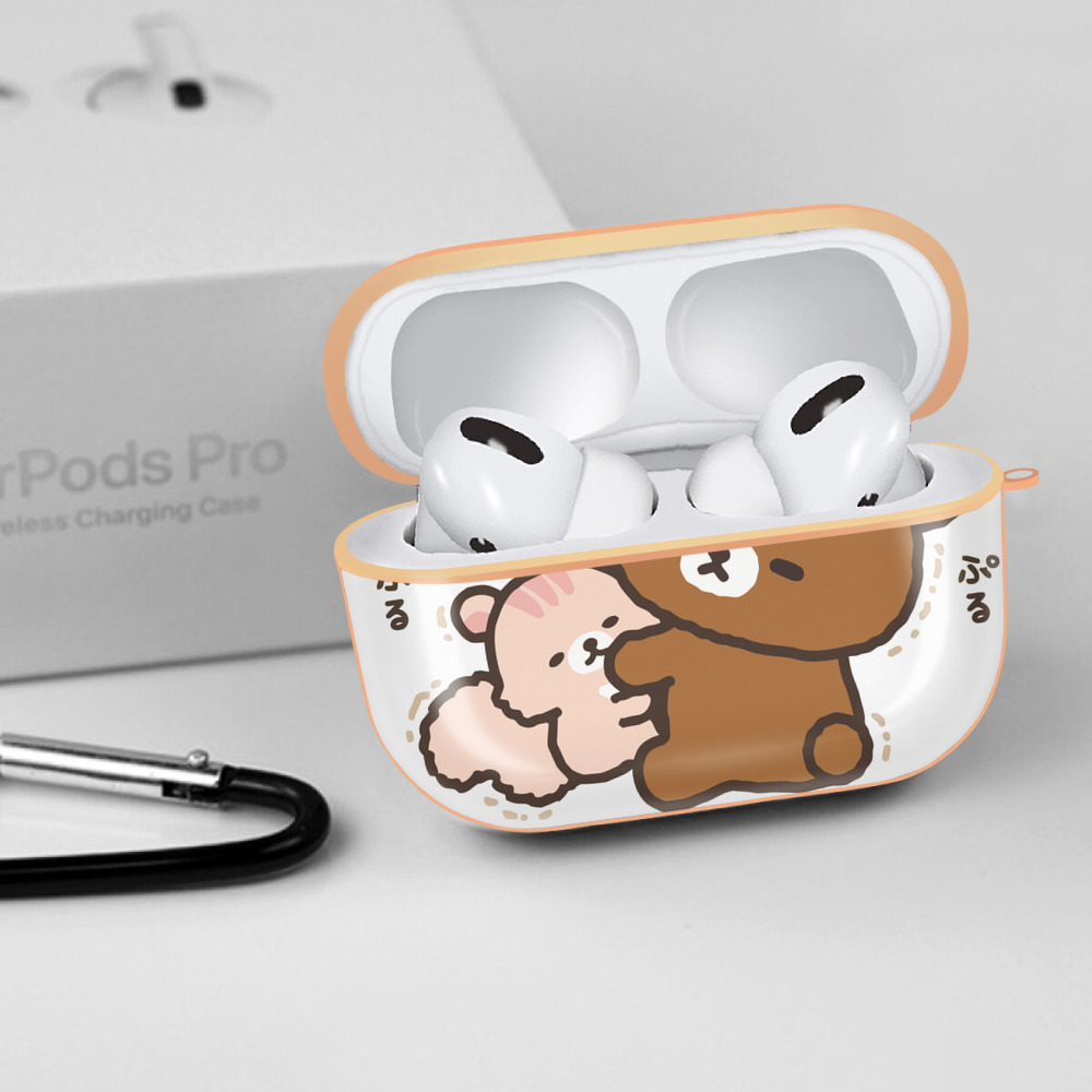 リラックマ リラックマ キイロイトリ Rilakkuma Korilakkuma Kiiroitori 【AirPods Pro用】ハードシェル保護ケース｜耐衝撃・防指紋・カラビナ付き商品仕様