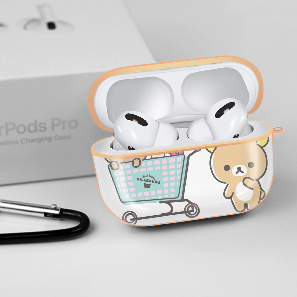 リラックマ リラックマ キイロイトリ Rilakkuma Korilakkuma Kiiroitori 【AirPods Pro用】ハードシェル保護ケース｜耐衝撃・防指紋・カラビナ付き商品仕様