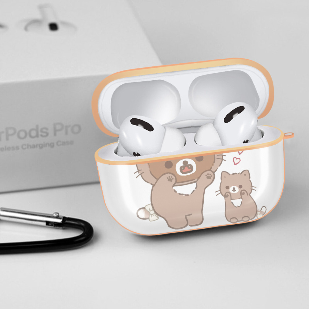 リラックマ リラックマ キイロイトリ Rilakkuma Korilakkuma Kiiroitori 【AirPods Pro用】ハードシェル保護ケース｜耐衝撃・防指紋・カラビナ付き商品仕様