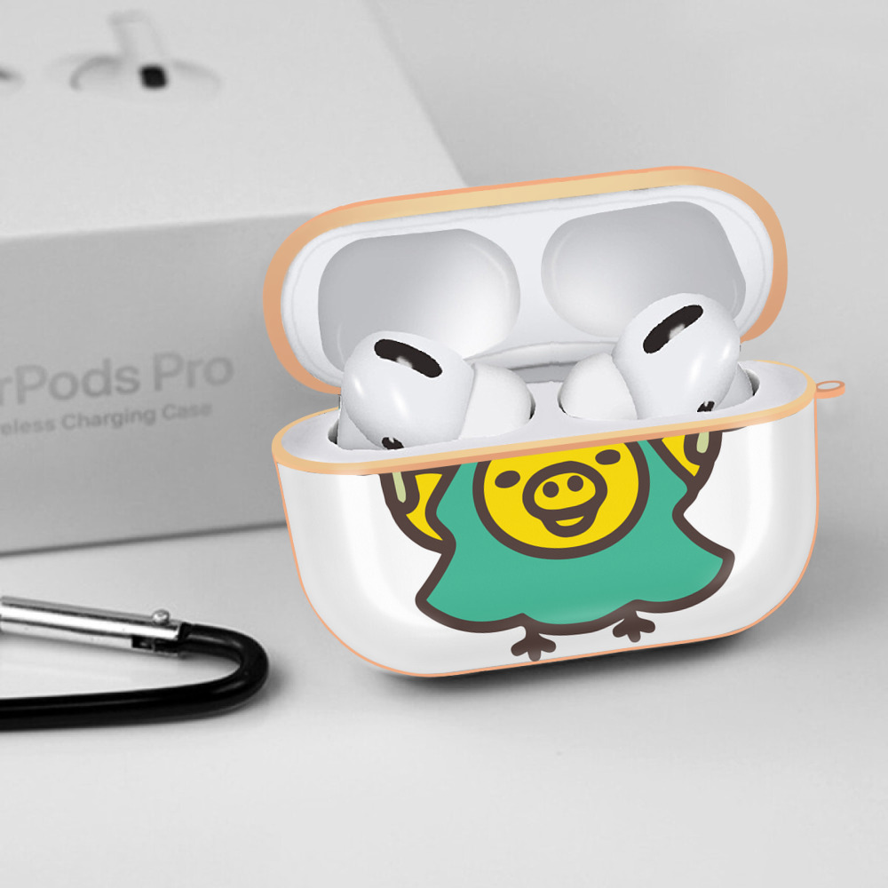 リラックマ リラックマ キイロイトリ Rilakkuma Korilakkuma Kiiroitori 【AirPods Pro用】ハードシェル保護ケース｜耐衝撃・防指紋・カラビナ付き商品仕様