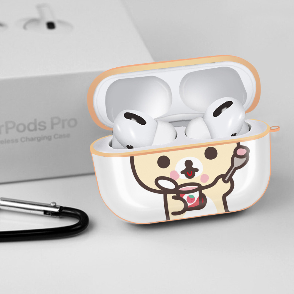 リラックマ リラックマ キイロイトリ Rilakkuma Korilakkuma Kiiroitori 【AirPods Pro用】ハードシェル保護ケース｜耐衝撃・防指紋・カラビナ付き商品仕様