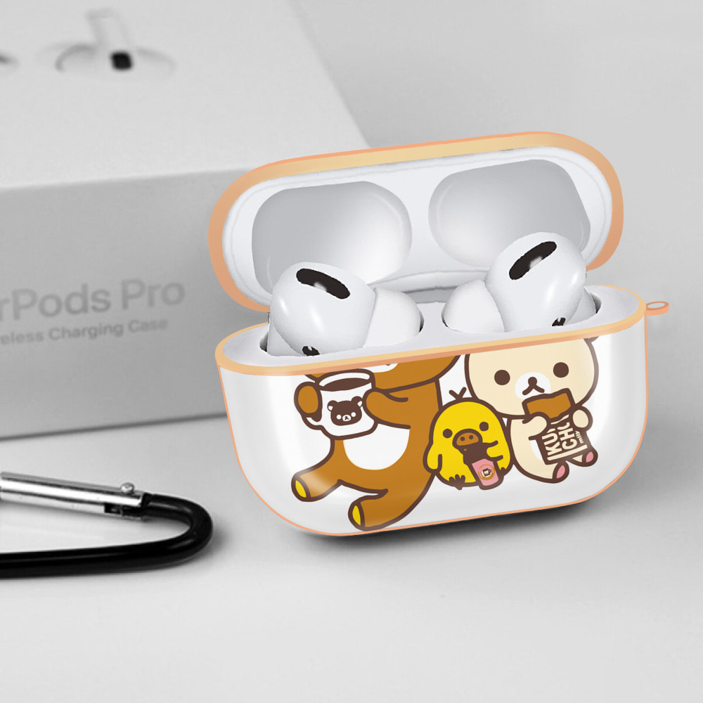 リラックマ リラックマ キイロイトリ Rilakkuma Korilakkuma Kiiroitori 【AirPods Pro用】ハードシェル保護ケース｜耐衝撃・防指紋・カラビナ付き商品仕様