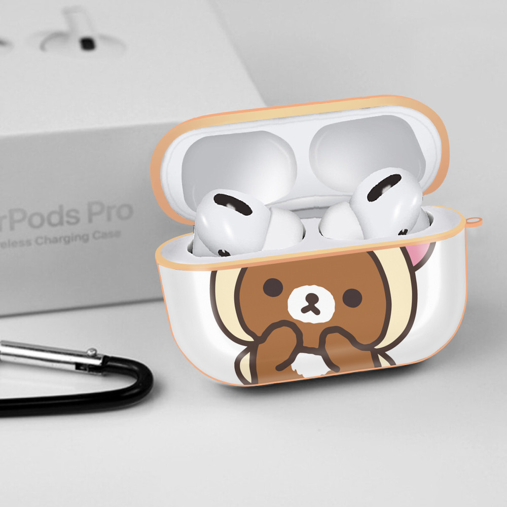 リラックマ リラックマ キイロイトリ Rilakkuma Korilakkuma Kiiroitori 【AirPods Pro用】ハードシェル保護ケース｜耐衝撃・防指紋・カラビナ付き商品仕様