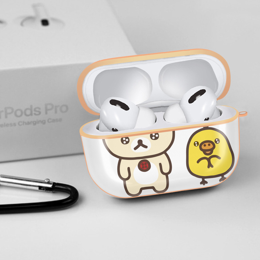 リラックマ リラックマ キイロイトリ Rilakkuma Korilakkuma Kiiroitori 【AirPods Pro用】ハードシェル保護ケース｜耐衝撃・防指紋・カラビナ付き商品仕様