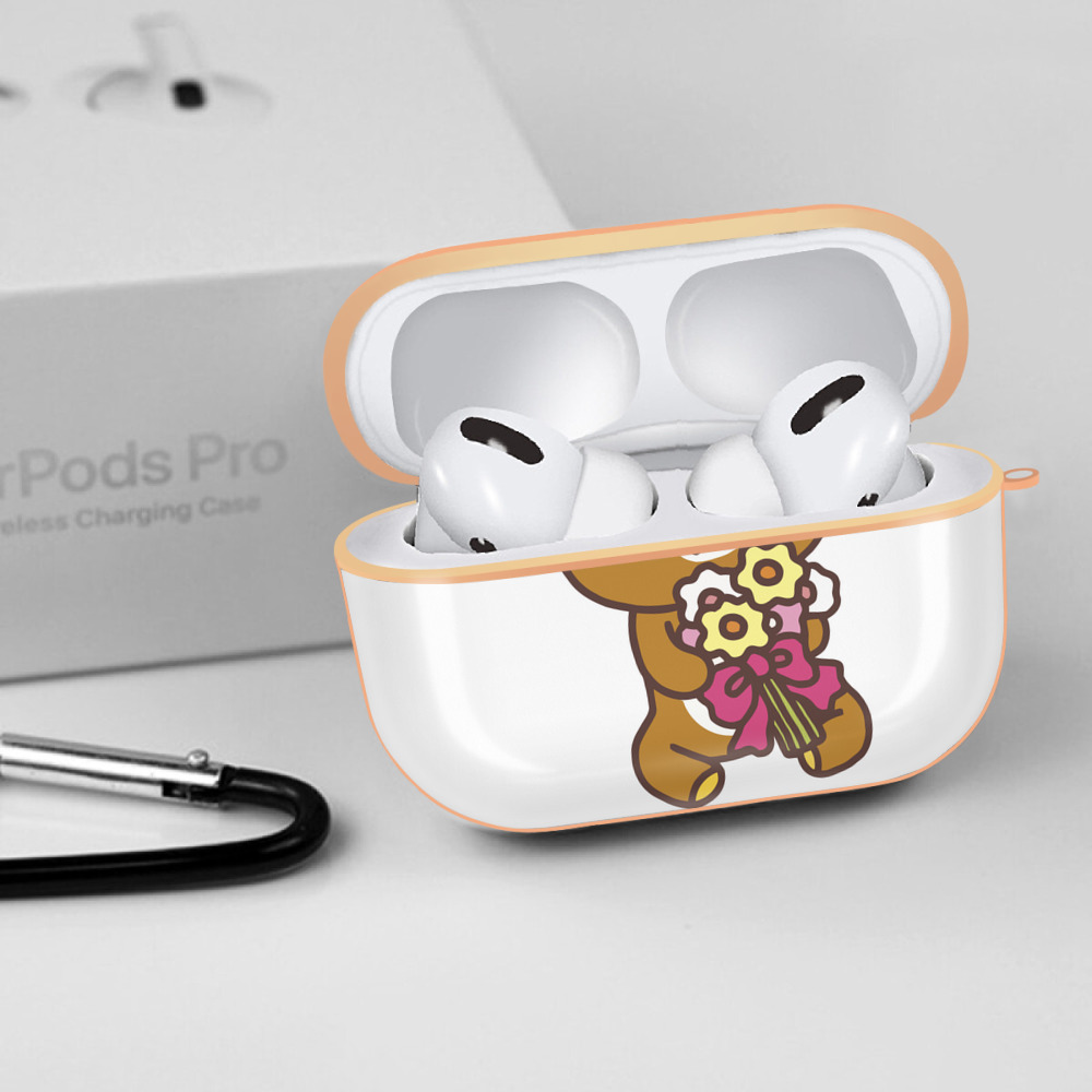 リラックマ リラックマ キイロイトリ Rilakkuma Korilakkuma Kiiroitori 【AirPods Pro用】ハードシェル保護ケース｜耐衝撃・防指紋・カラビナ付き商品仕様
