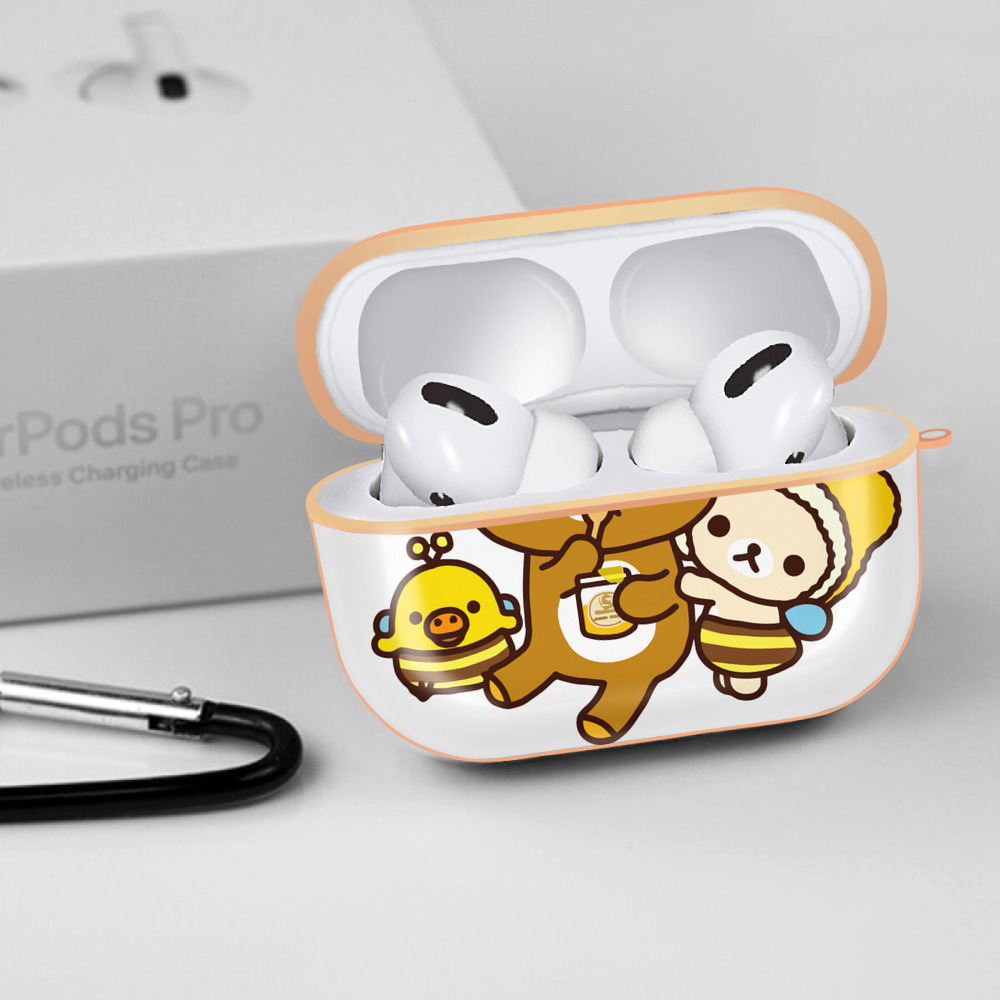 リラックマ リラックマ キイロイトリ Rilakkuma Korilakkuma Kiiroitori 【AirPods Pro用】ハードシェル保護ケース｜耐衝撃・防指紋・カラビナ付き商品仕様