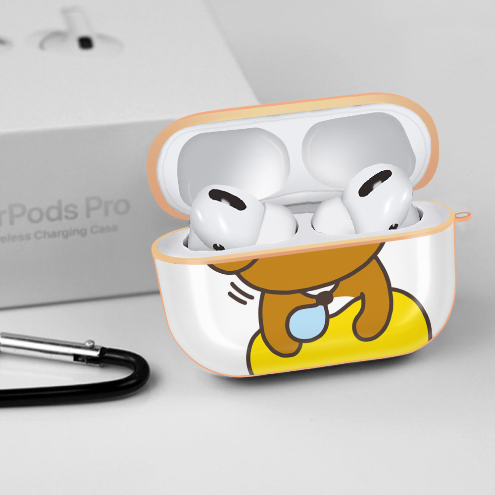 リラックマ リラックマ キイロイトリ Rilakkuma Korilakkuma Kiiroitori 【AirPods Pro用】ハードシェル保護ケース｜耐衝撃・防指紋・カラビナ付き商品仕様