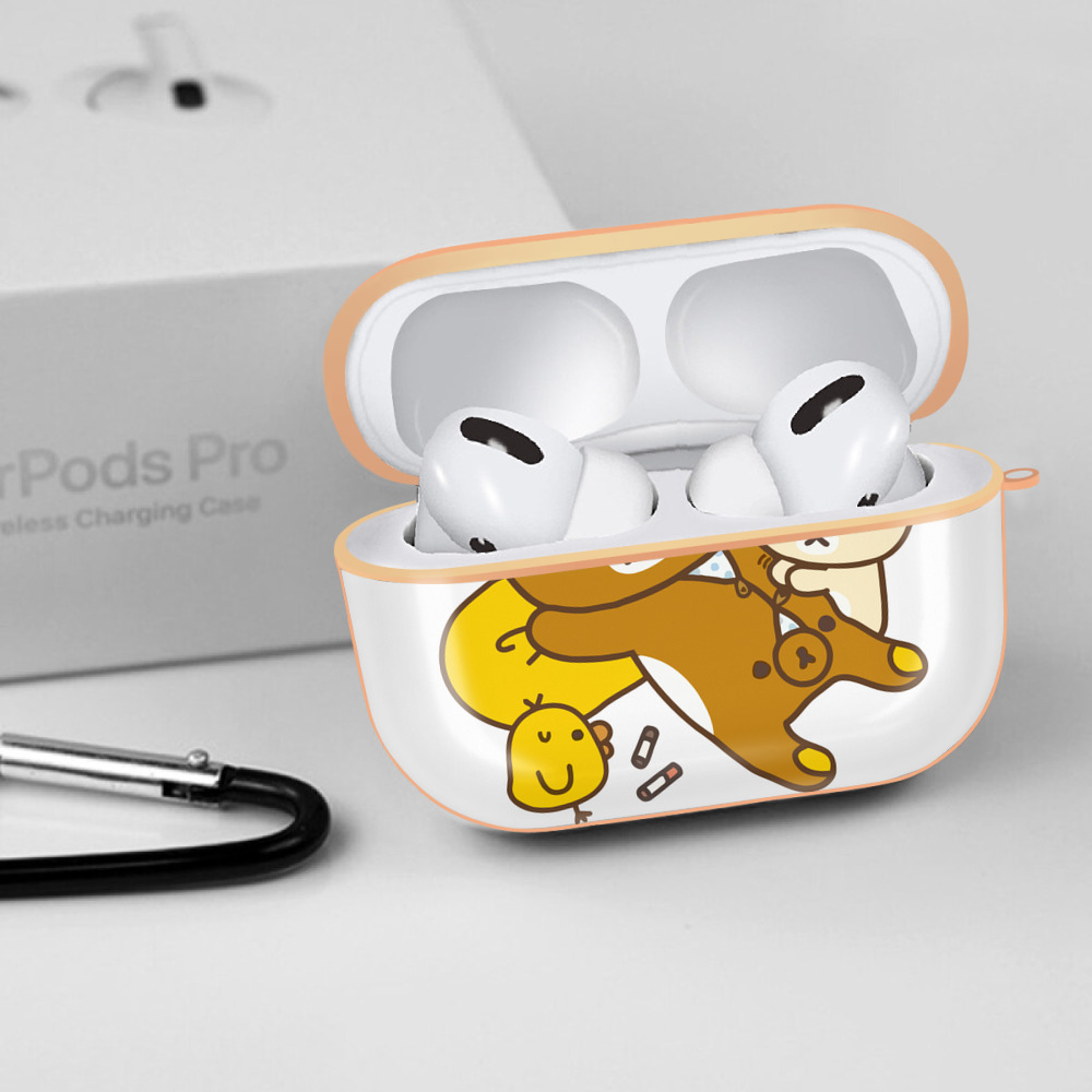 リラックマ リラックマ キイロイトリ Rilakkuma Korilakkuma Kiiroitori 【AirPods Pro用】ハードシェル保護ケース｜耐衝撃・防指紋・カラビナ付き商品仕様