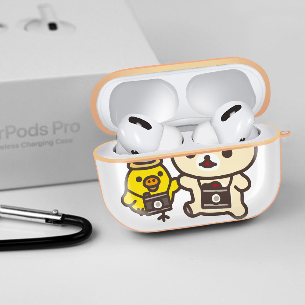 リラックマ リラックマ キイロイトリ Rilakkuma Korilakkuma Kiiroitori 【AirPods Pro用】ハードシェル保護ケース｜耐衝撃・防指紋・カラビナ付き商品仕様