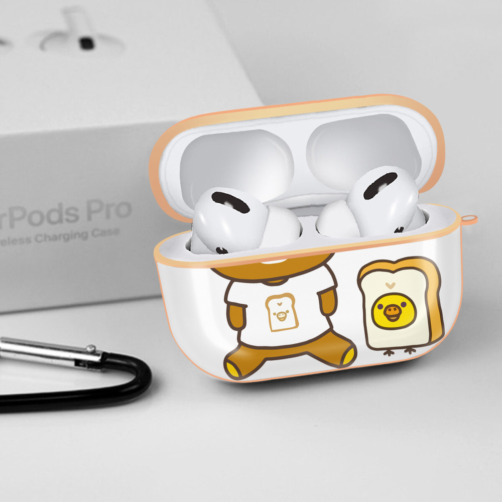 リラックマ リラックマ キイロイトリ Rilakkuma Korilakkuma Kiiroitori 【AirPods Pro用】ハードシェル保護ケース｜耐衝撃・防指紋・カラビナ付き商品仕様