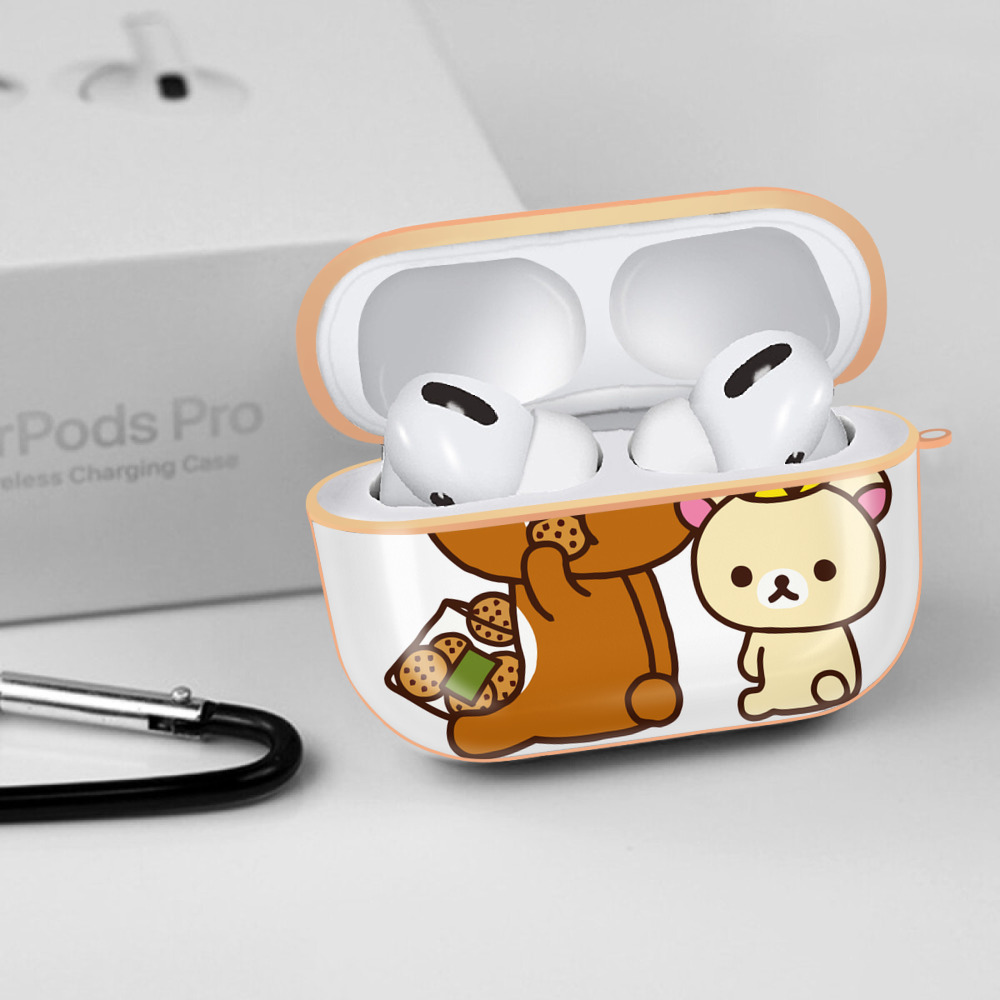リラックマ リラックマ キイロイトリ Rilakkuma Korilakkuma Kiiroitori 【AirPods Pro用】ハードシェル保護ケース｜耐衝撃・防指紋・カラビナ付き商品仕様