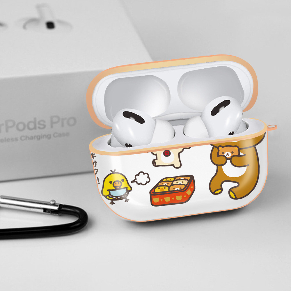 リラックマ リラックマ キイロイトリ Rilakkuma Korilakkuma Kiiroitori 【AirPods Pro用】ハードシェル保護ケース｜耐衝撃・防指紋・カラビナ付き商品仕様