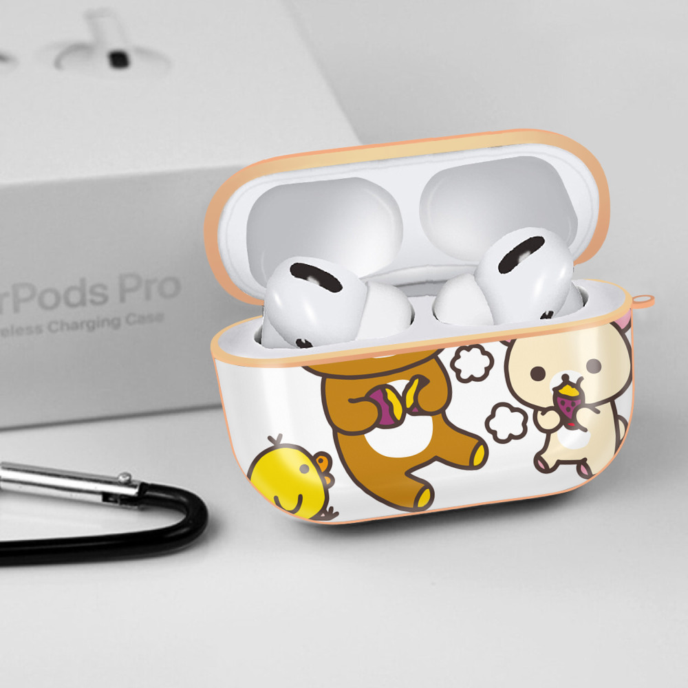 リラックマ リラックマ キイロイトリ Rilakkuma Korilakkuma Kiiroitori 【AirPods Pro用】ハードシェル保護ケース｜耐衝撃・防指紋・カラビナ付き商品仕様
