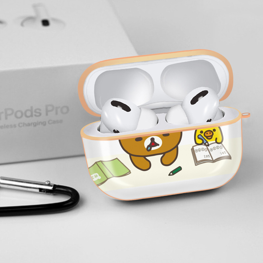 リラックマ リラックマ キイロイトリ Rilakkuma Korilakkuma Kiiroitori 【AirPods Pro用】ハードシェル保護ケース｜耐衝撃・防指紋・カラビナ付き商品仕様