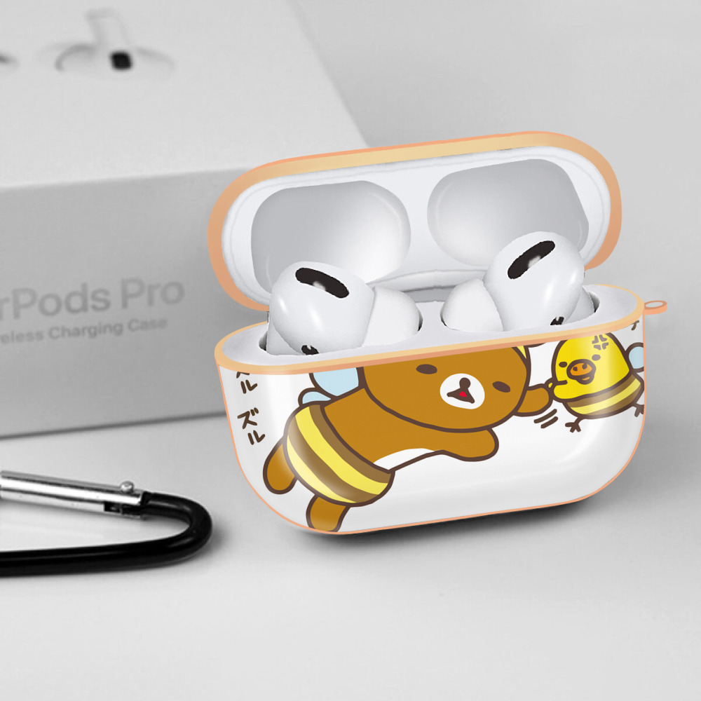 リラックマ リラックマ キイロイトリ Rilakkuma Korilakkuma Kiiroitori 【AirPods Pro用】ハードシェル保護ケース｜耐衝撃・防指紋・カラビナ付き商品仕様