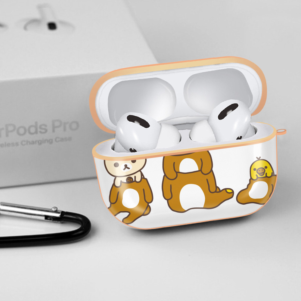 リラックマ リラックマ キイロイトリ Rilakkuma Korilakkuma Kiiroitori 【AirPods Pro用】ハードシェル保護ケース｜耐衝撃・防指紋・カラビナ付き商品仕様