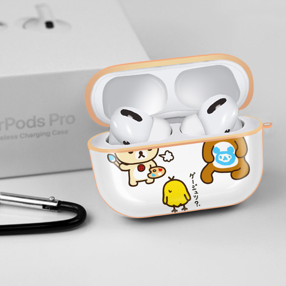 リラックマ リラックマ キイロイトリ Rilakkuma Korilakkuma Kiiroitori 【AirPods Pro用】ハードシェル保護ケース｜耐衝撃・防指紋・カラビナ付き商品仕様