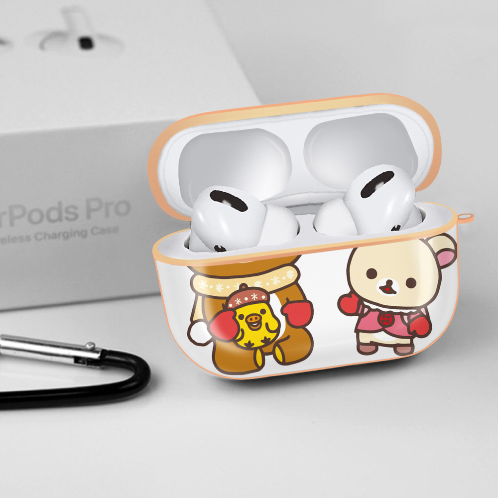 リラックマ リラックマ キイロイトリ Rilakkuma Korilakkuma Kiiroitori 【AirPods Pro用】ハードシェル保護ケース｜耐衝撃・防指紋・カラビナ付き商品仕様