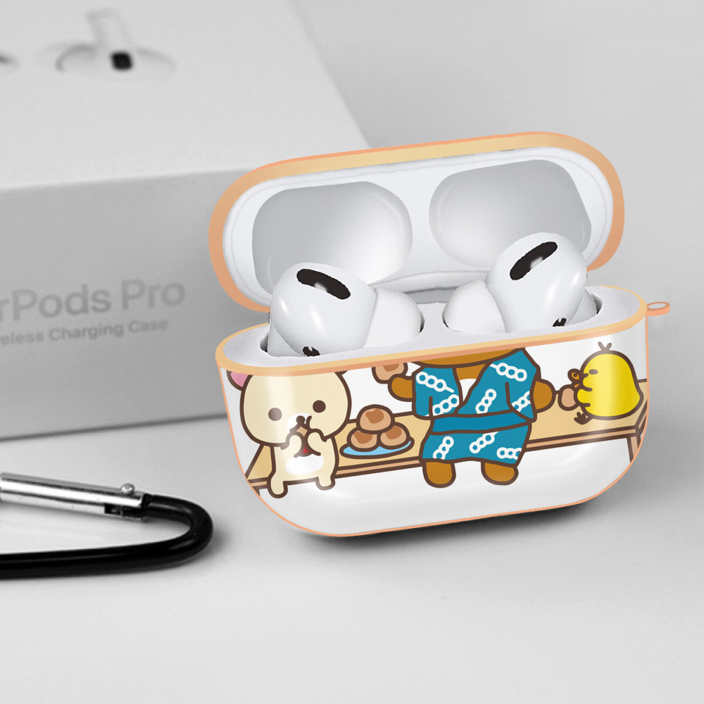リラックマ リラックマ キイロイトリ Rilakkuma Korilakkuma Kiiroitori 【AirPods Pro用】ハードシェル保護ケース｜耐衝撃・防指紋・カラビナ付き商品仕様